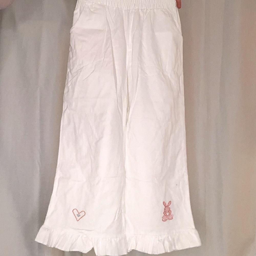 Elastic Waist Ruffled Bunny Pants